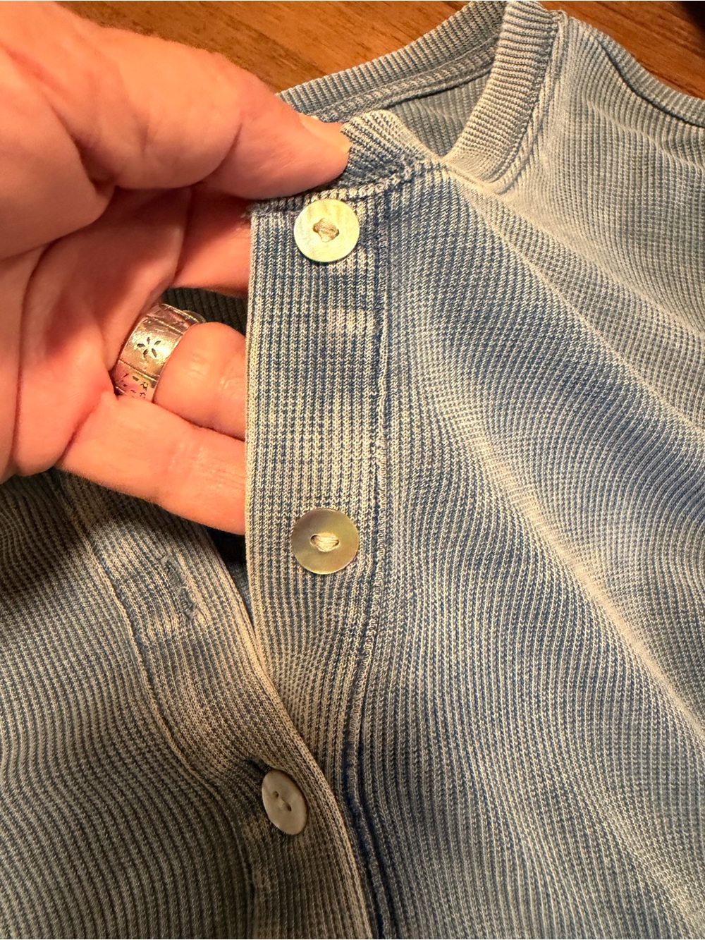Good American Fluid Denim Henley Top - Picture 9 of 9